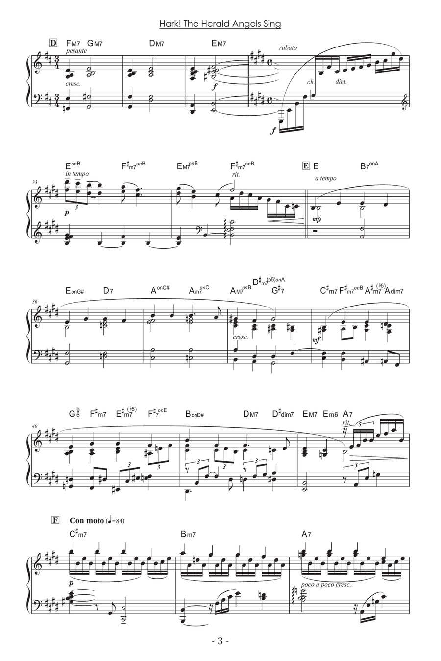 Hark! The Herald Angels Sing [Piano solo / advanced / Christmas Music Arr.] Piano Solo scores gallery preview page 3