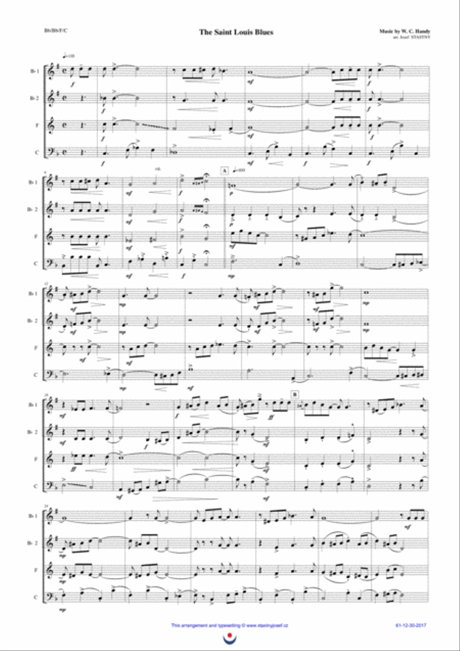 The Saint Louis Blues Brass Ensemble scores gallery preview page 1