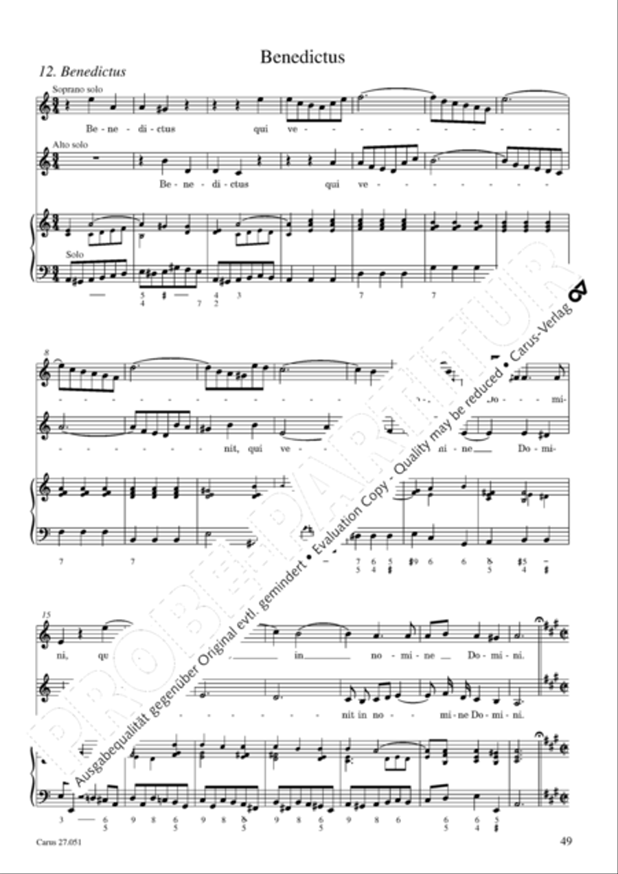 Missa in A Major 4-Part scores gallery preview page 50