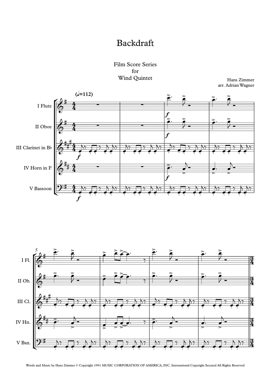 Backdraft Woodwind Quintet scores gallery preview page 3