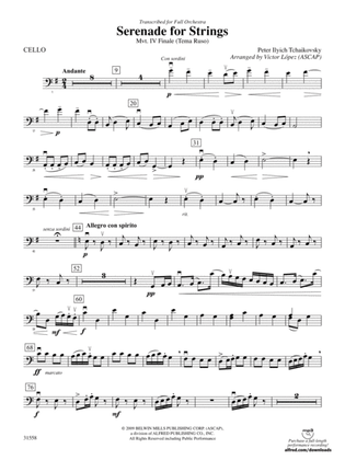 Book cover for Serenade for Strings Mvt. IV Finale (Tema Ruso): Cello