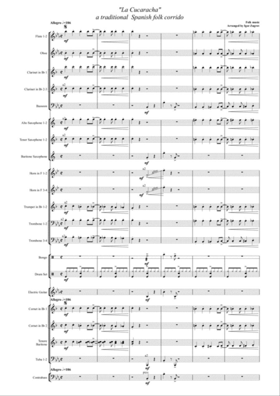 La Cucaracha La Cucaracha Concert Band scores gallery preview page 2