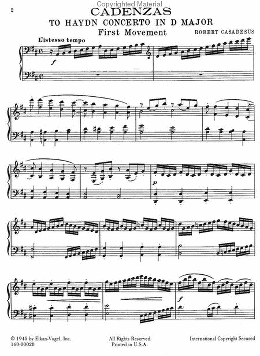 Cadenzas to Piano Concertos from the Classical Repertoire