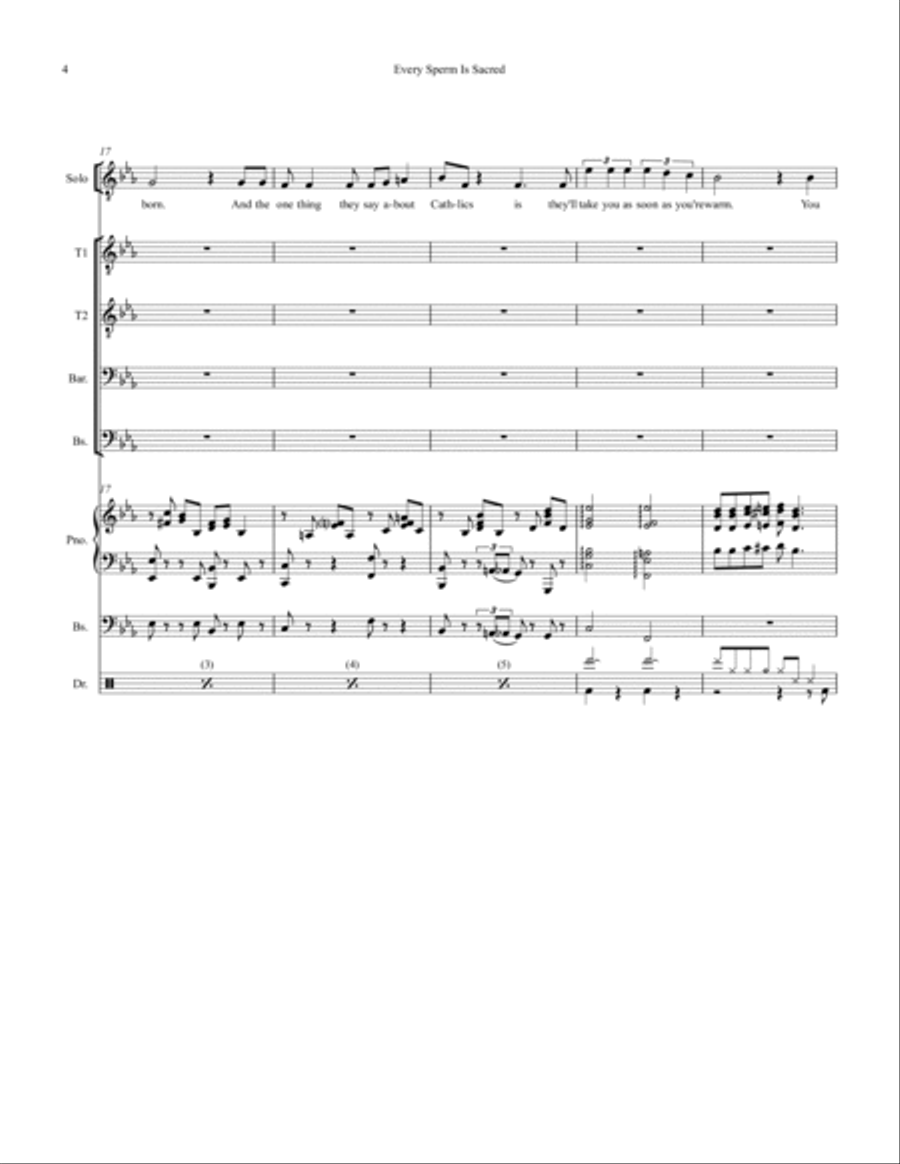Every Sperm Is Sacred Small Ensemble scores gallery preview page 4