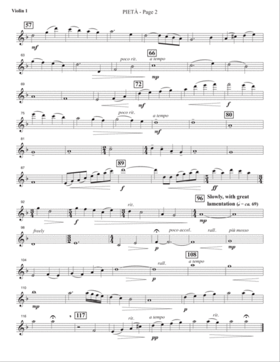 Pietà - Violin 1 Choir scores gallery preview page 2