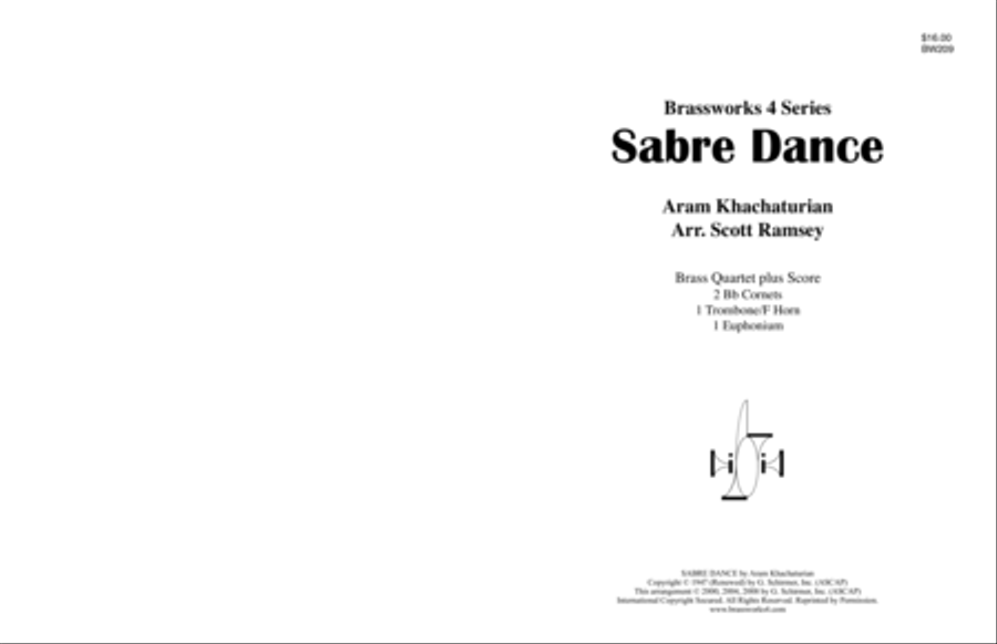 Sabre Dance Sabre Dance Brass Quartet scores gallery preview page 1
