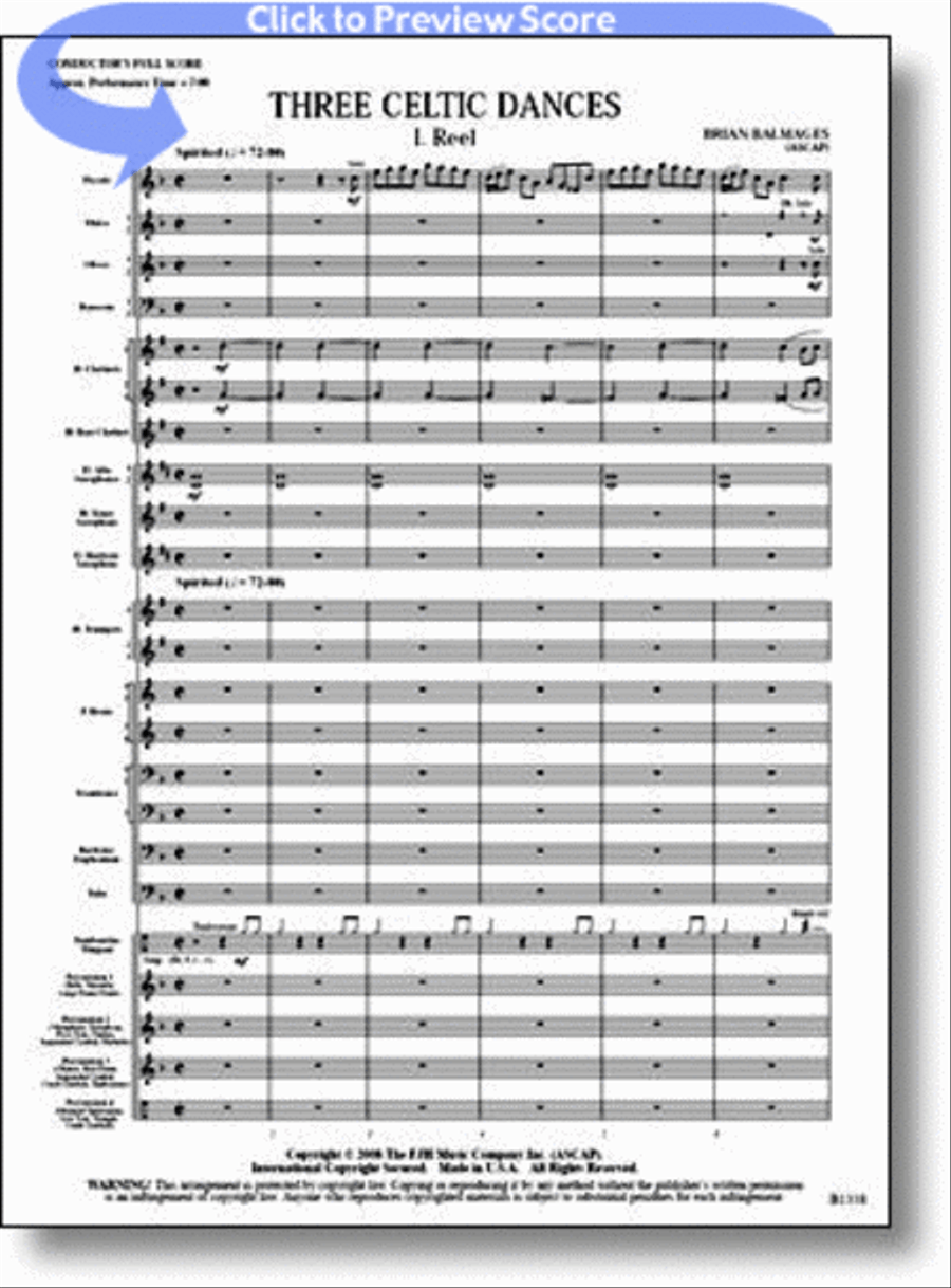 Three Celtic Dances Concert Band scores gallery preview page 1