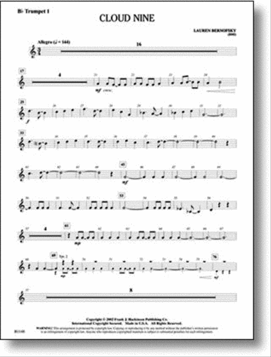 Cloud Nine Concert Band scores gallery preview page 1