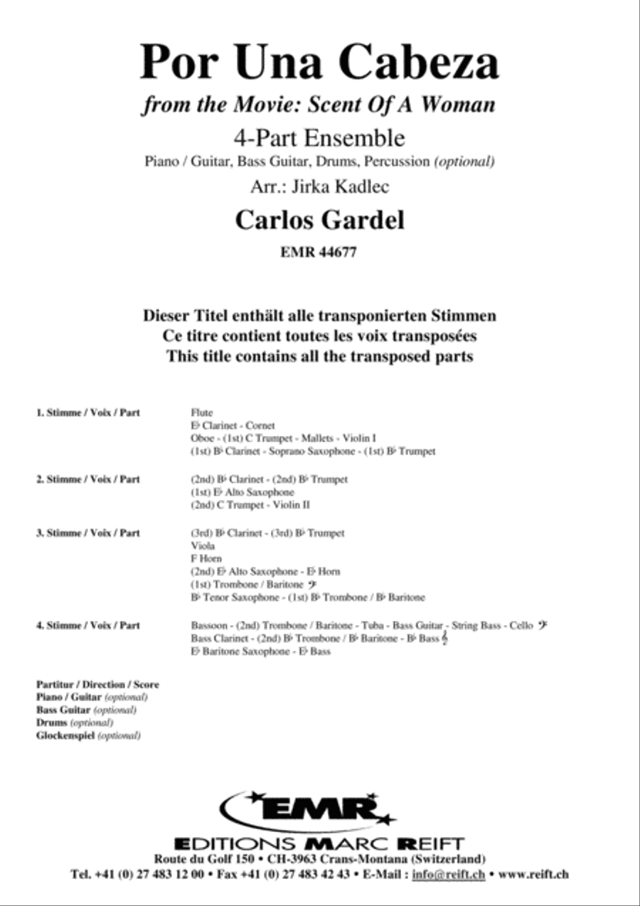 Por Una Cabeza Bass Guitar scores gallery preview page 2
