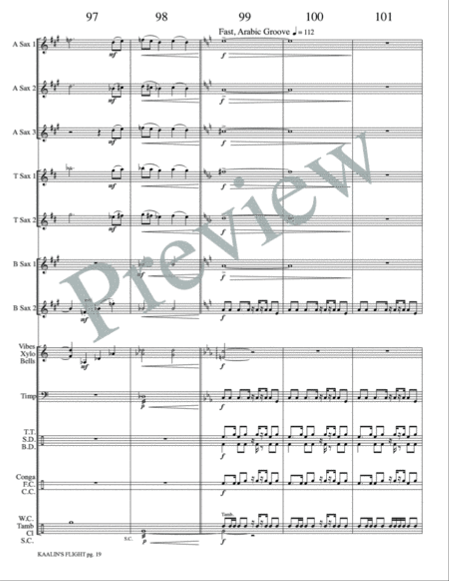 Kaalin's Flight Kaalin's Flight Small Ensemble scores gallery preview page 21