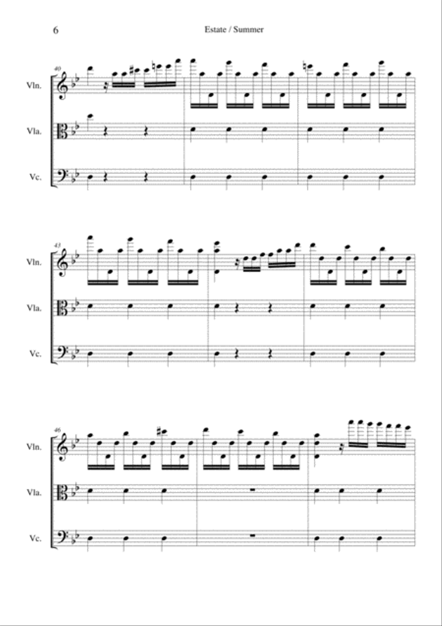 Storm Cocerto No.2 in G Minor (Summer) String Trio scores gallery preview page 6