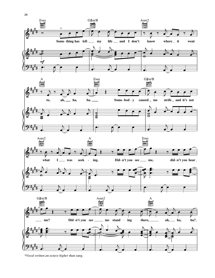 Empty Piano, Vocal, Guitar scores gallery preview page 2