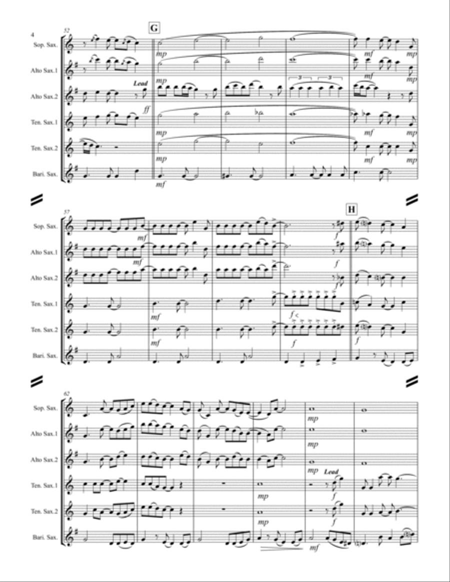 Friends In Low Places Saxophone Quintet scores gallery preview page 5