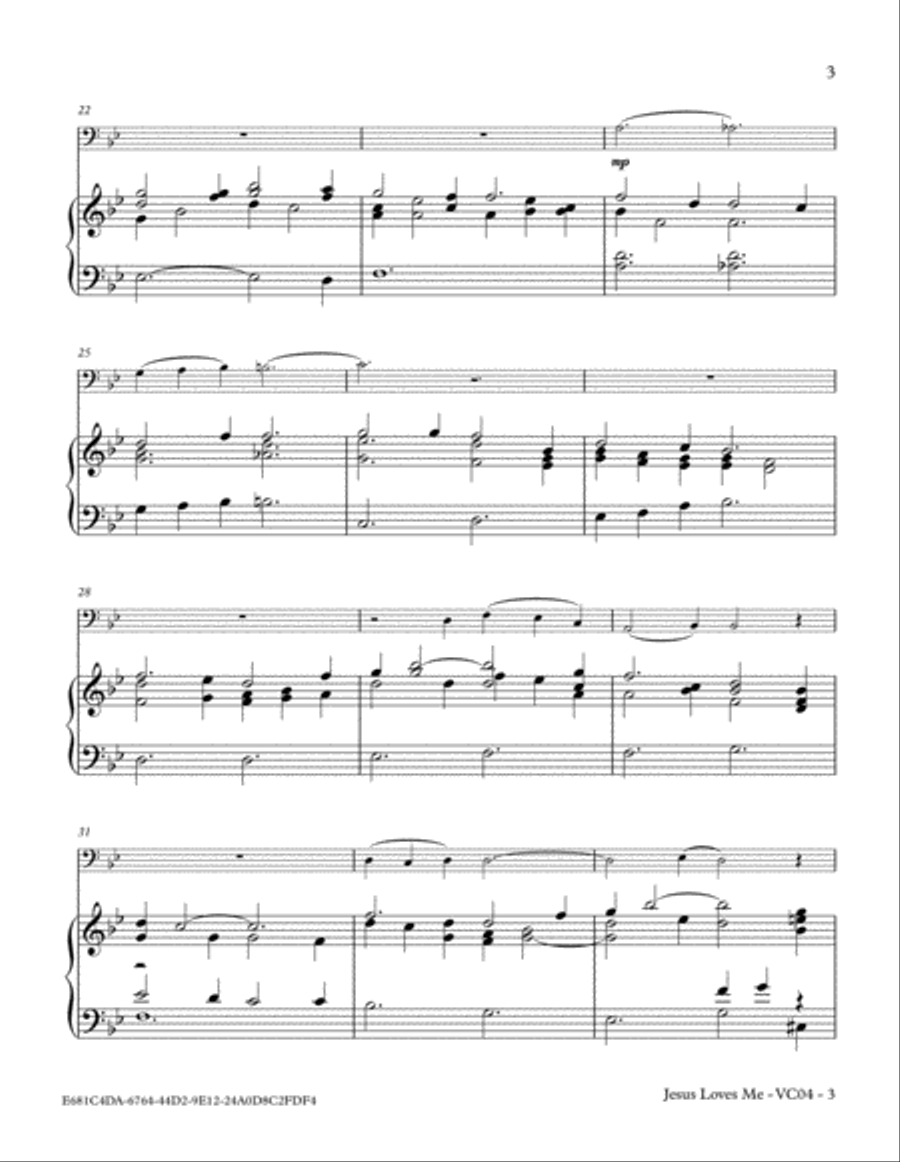 Jesus Loves Me Piano scores gallery preview page 3