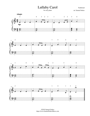 Lullaby Carol (Lullaby, Jesus) - for easy piano