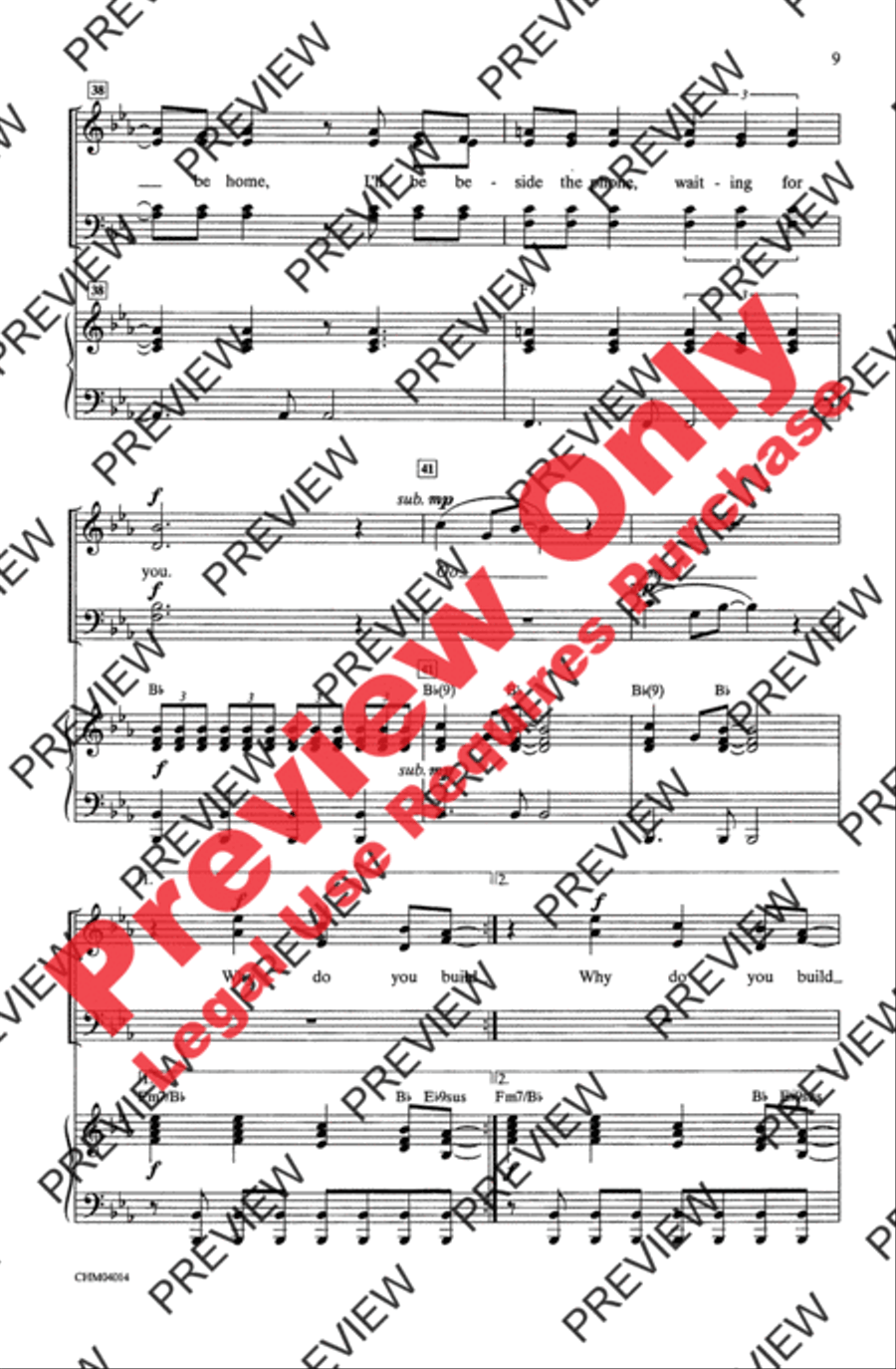 Build Me Up Buttercup 4-Part scores gallery preview page 8