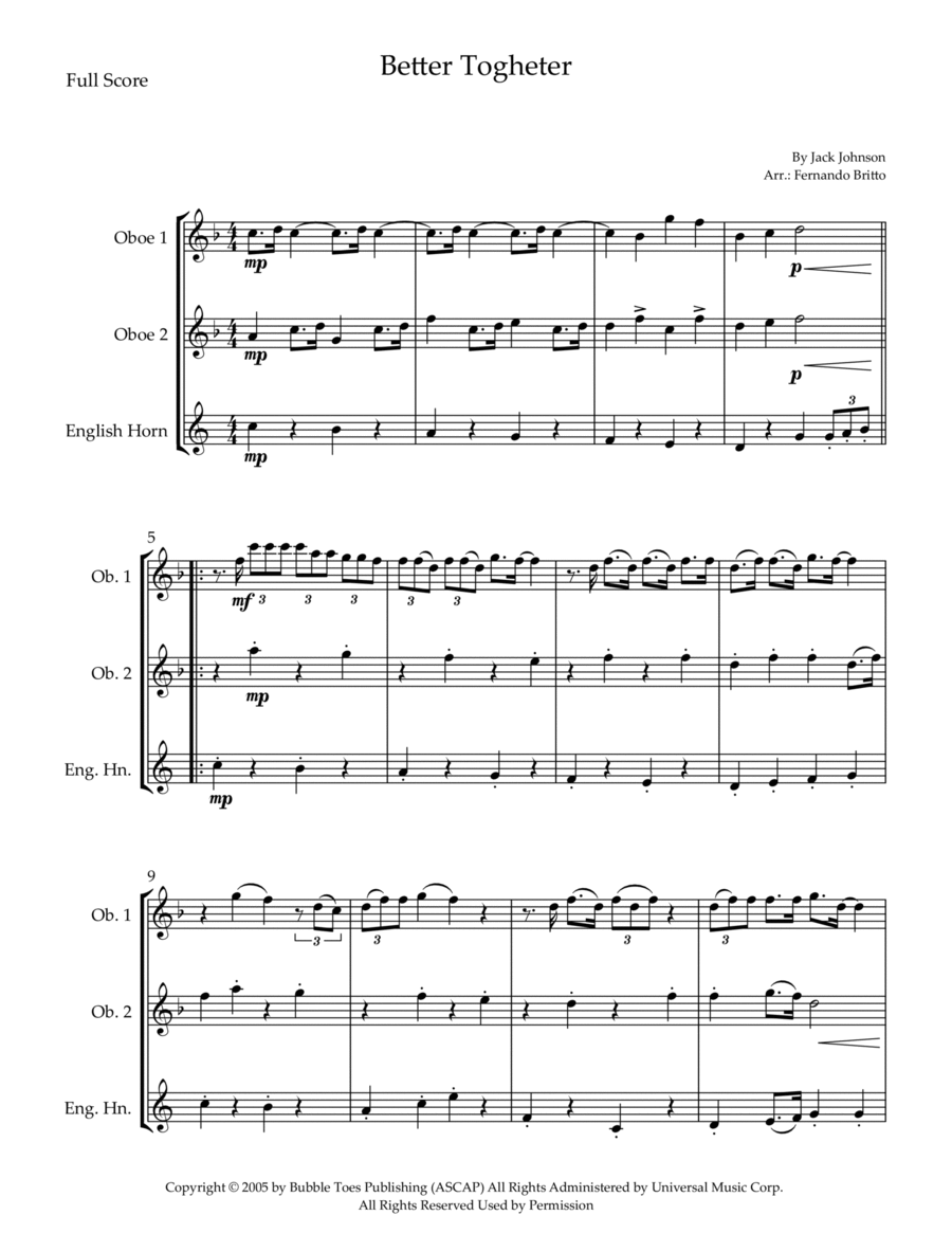 Better Together Better Together Woodwind Trio scores gallery preview page 1