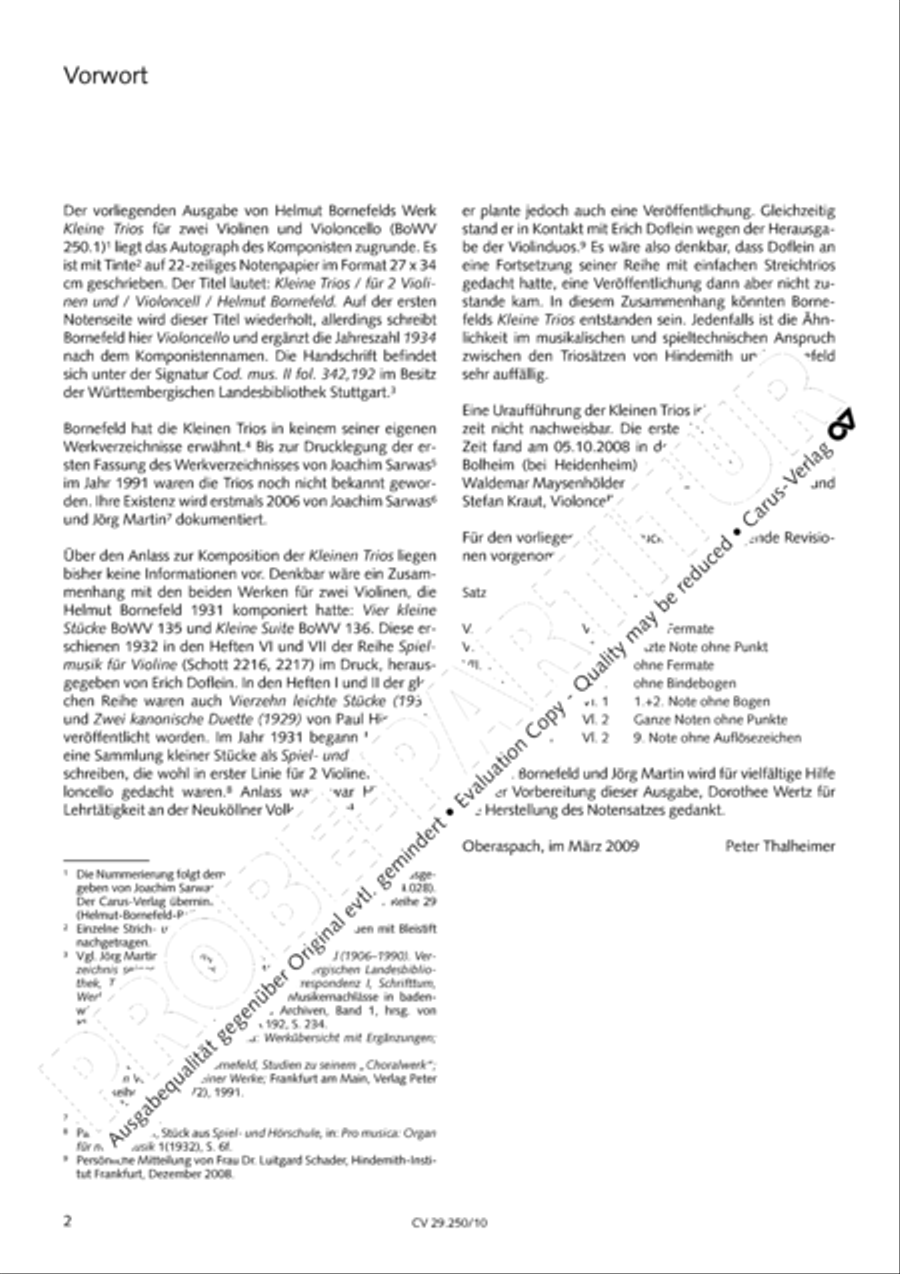 Kleine Trios BoWV 250.1 Performance Score scores gallery preview page 5