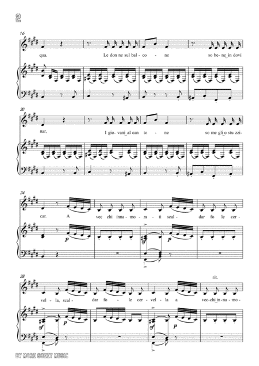 Paisiello-Chi Vuol la zingarella in E Major,for Voice and Piano Voice Solo scores gallery preview page 4