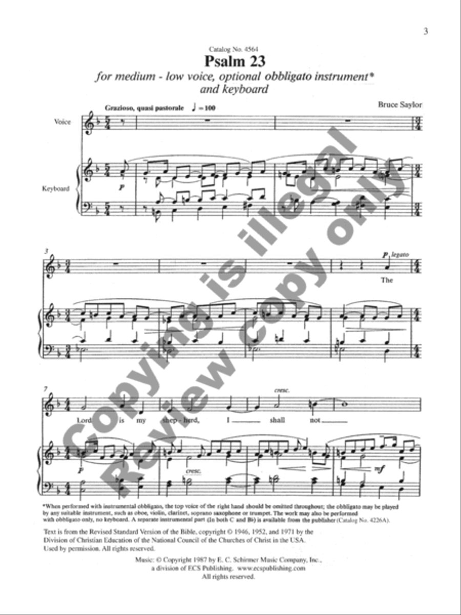 Psalm 23 Medium Voice scores gallery preview page 2