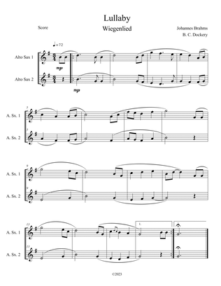 Brahms's Lullaby (Alto Sax Duet)