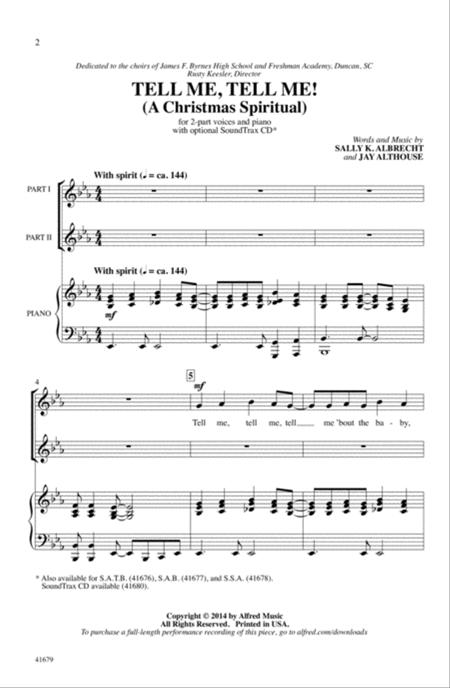 Tell Me, Tell Me! Tell Me, Tell Me! Choir scores gallery preview page 1