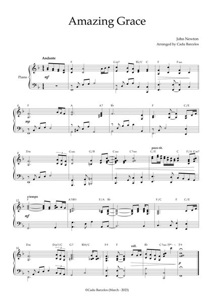 Amazing Grace (Piano intermediate 2) Chords image number null