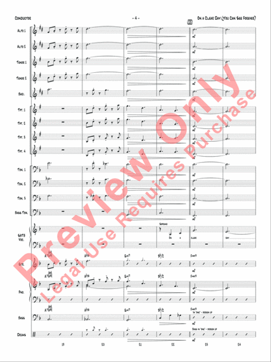 On a Clear Day (You Can See Forever) Jazz Ensemble scores gallery preview page 7