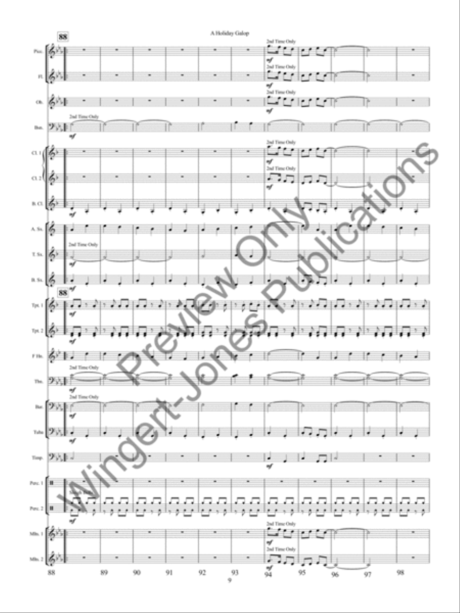 A Holiday Galop Concert Band scores gallery preview page 12