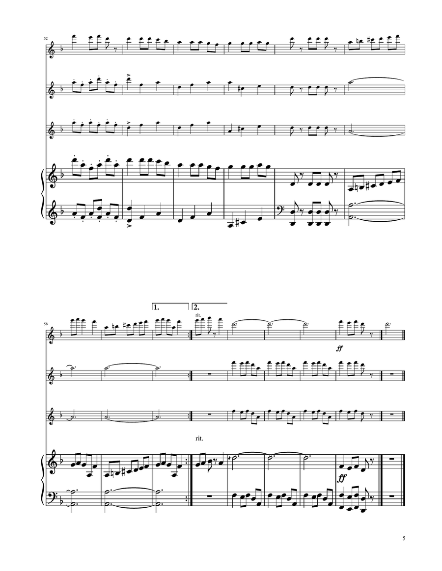 Carol of The Bells - Flute Trio Flute Trio scores gallery preview page 5