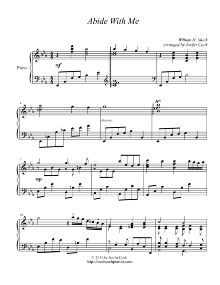 Abide With Me Piano Solo scores gallery preview page 1