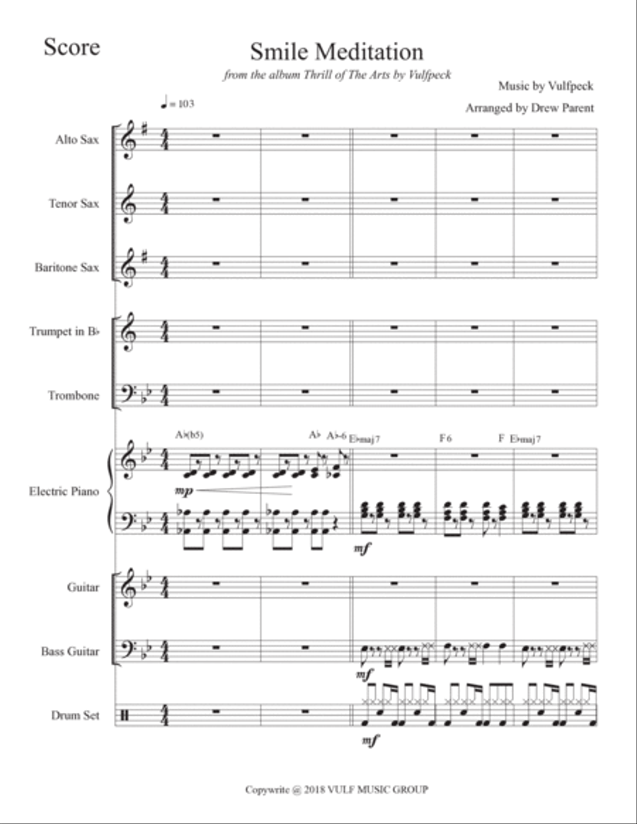 Smile Meditation Jazz Ensemble scores gallery preview page 2