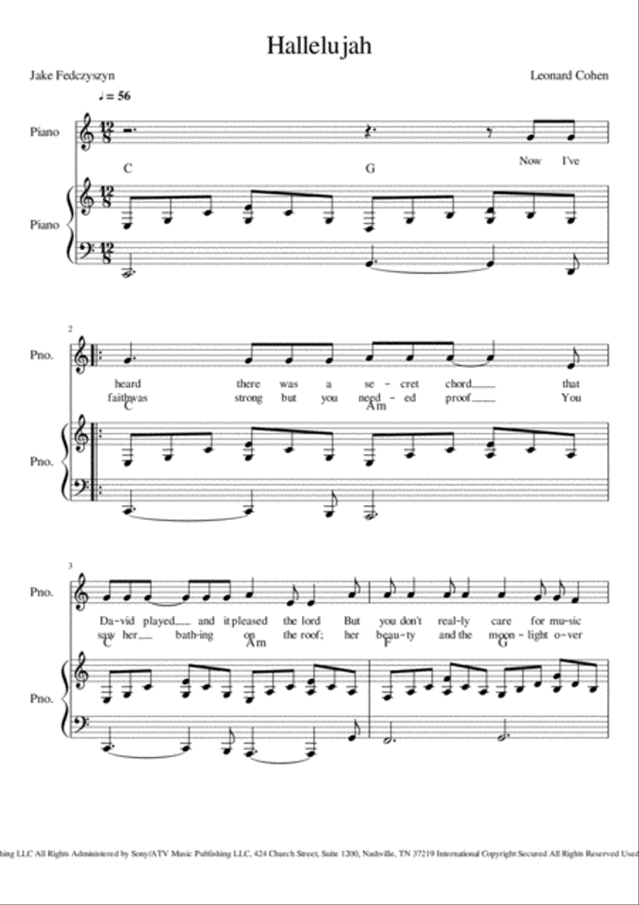 Hallelujah Voice scores gallery preview page 1