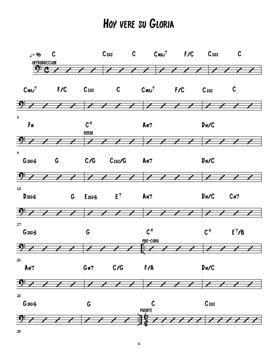 Hoy vere su gloria Unison Choir scores gallery preview page 1