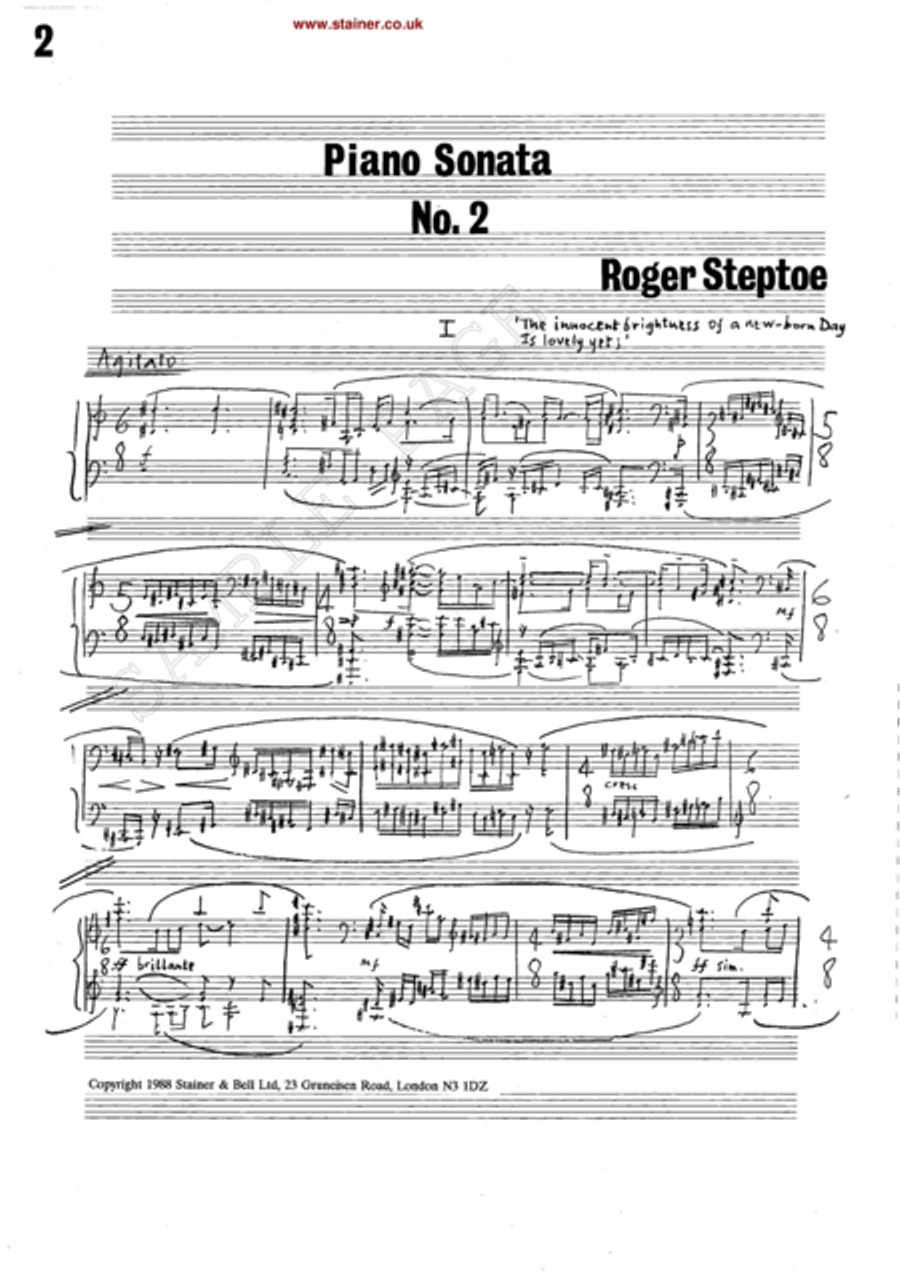 Piano Sonata No. 2 Piano Solo scores gallery preview page 2