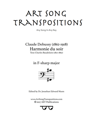 DEBUSSY: Harmonie du soir (transposed to F-sharp major, bass clef)