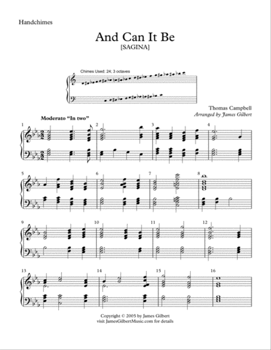 And Can It Be Handbell Choir scores gallery preview page 1