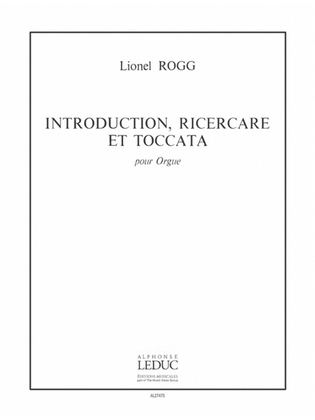 Book cover for Introduction, Ricercare Et Toccata (organ)