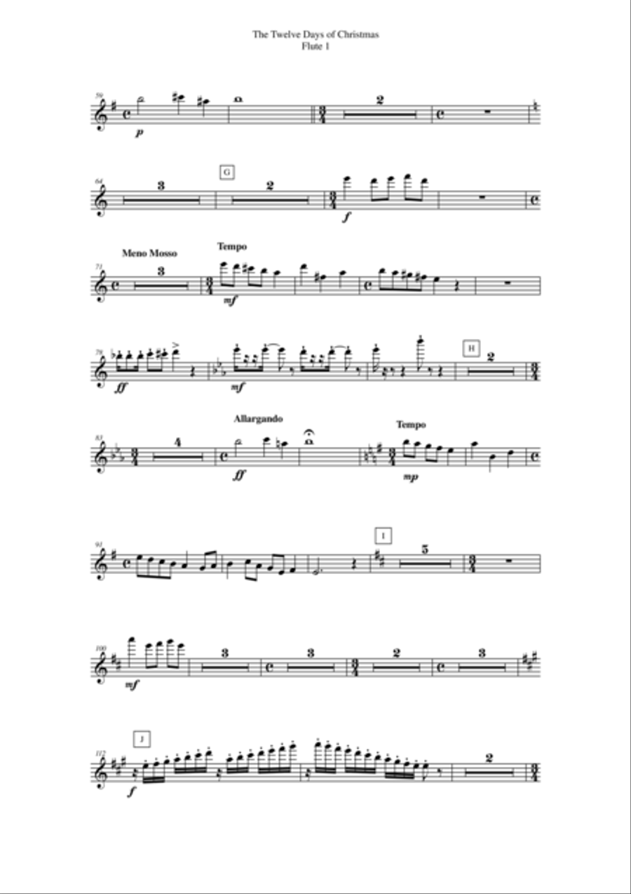 Paul Wehage : The Twelve Days Of Christmas, arranged for concert band, complete woodwind parts Concert Band scores gallery preview page 6