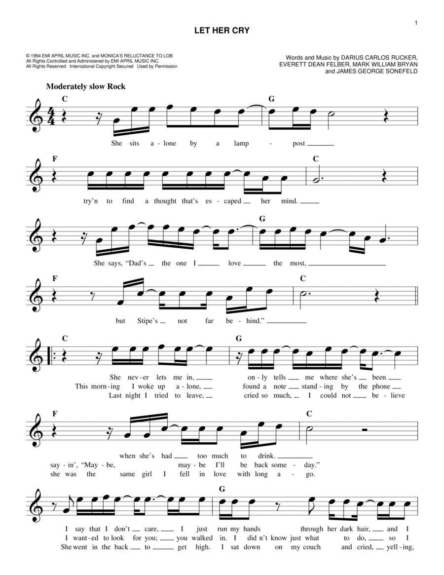 Let Her Cry Guitar scores gallery preview page 1