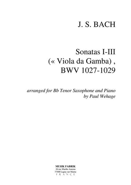 Sonate I-III(Viola da Gamba) BWV 1027-1029