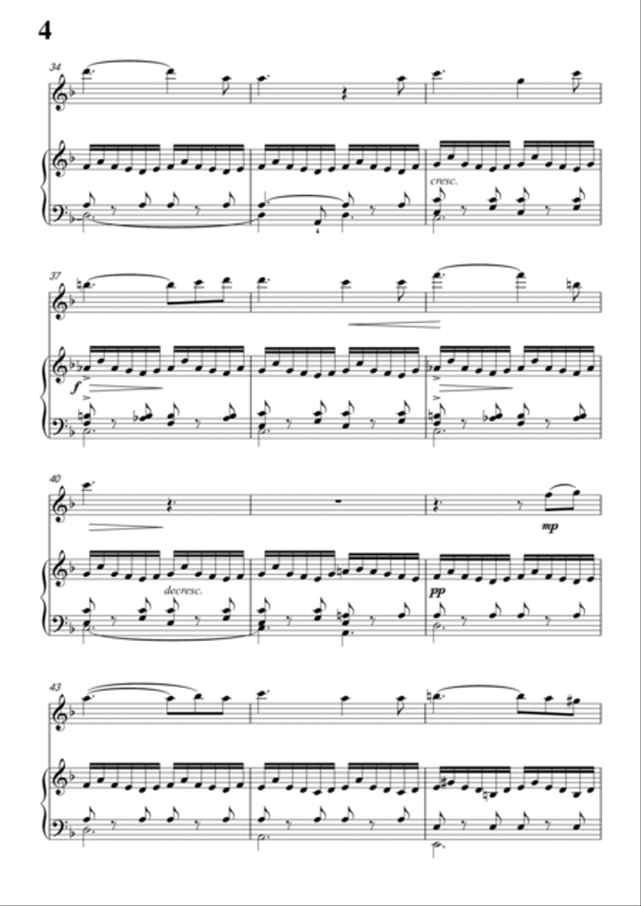 Schubert-Gretchen am Spinnrade,for Violin and piano Violin Solo scores gallery preview page 5