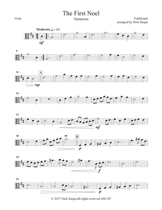 The First Noel (Variations for Full Orchestra) Viola part