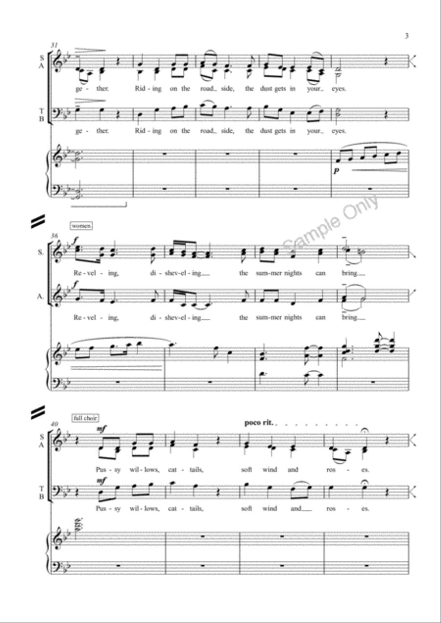 Pussy Willows Cat Tails 4-Part scores gallery preview page 4