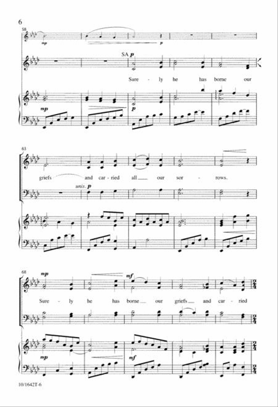 Surely He Has Borne Our Griefs 4-Part scores gallery preview page 6
