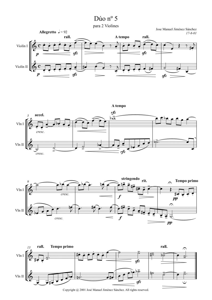 Dúo para 2 violines nº 5 String Duet scores gallery preview page 1
