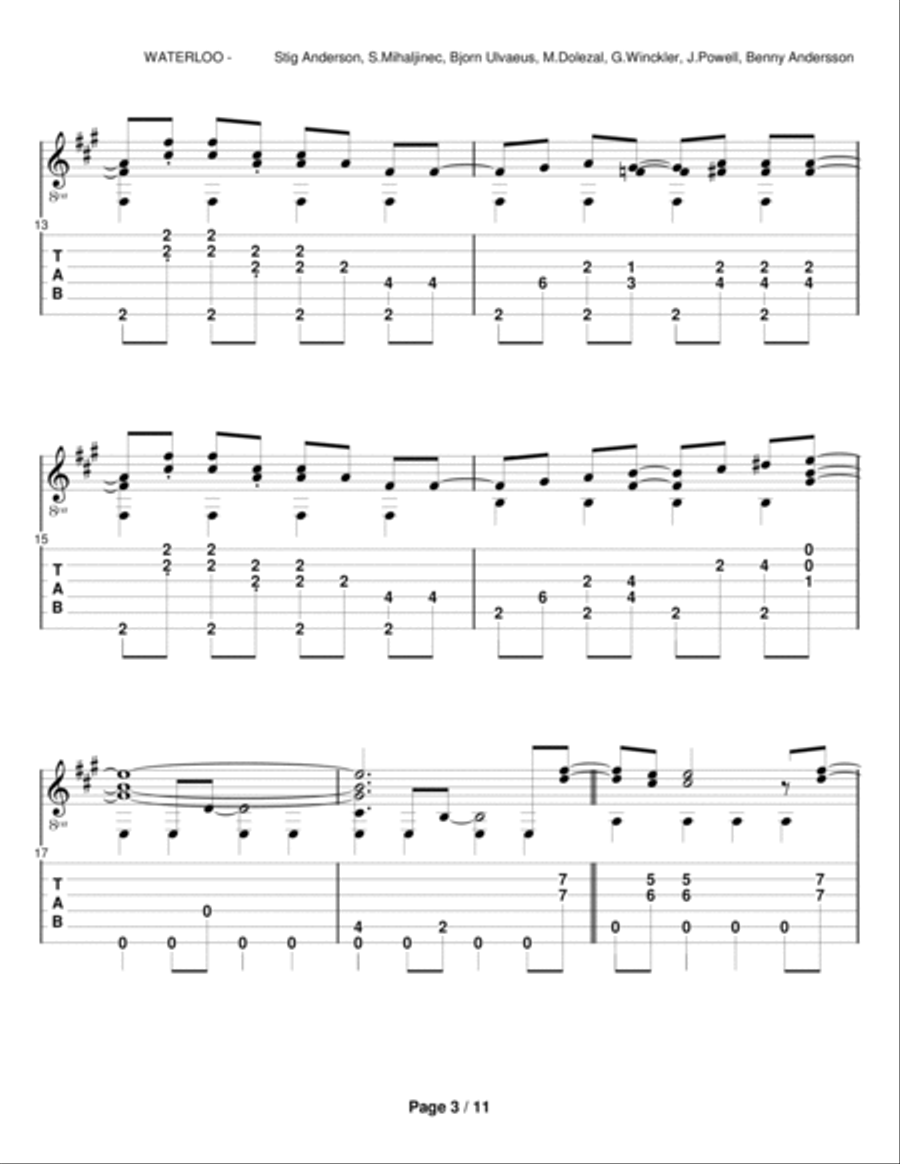 Waterloo Waterloo Electric Guitar scores gallery preview page 3