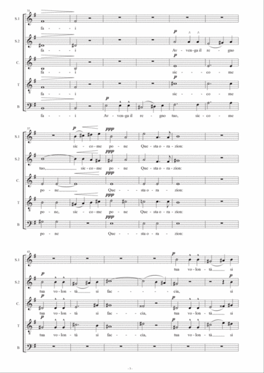 O PADRE NOSTRO - G. Verdi - Fo SSATB Choir Divisi scores gallery preview page 3