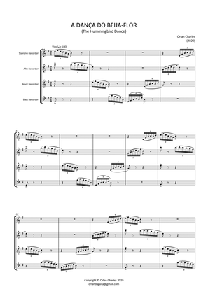 The Hummingbird Dance - A Dança do Beija Flor - for recorder quartet