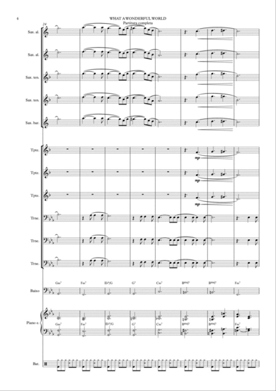 What A Wonderful Word Jazz Ensemble scores gallery preview page 4